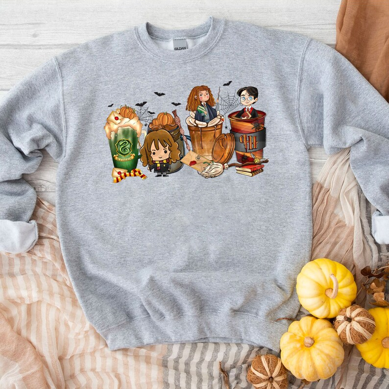 Harry Potter Fall Coffee Lattee Halloween Sweatshirt