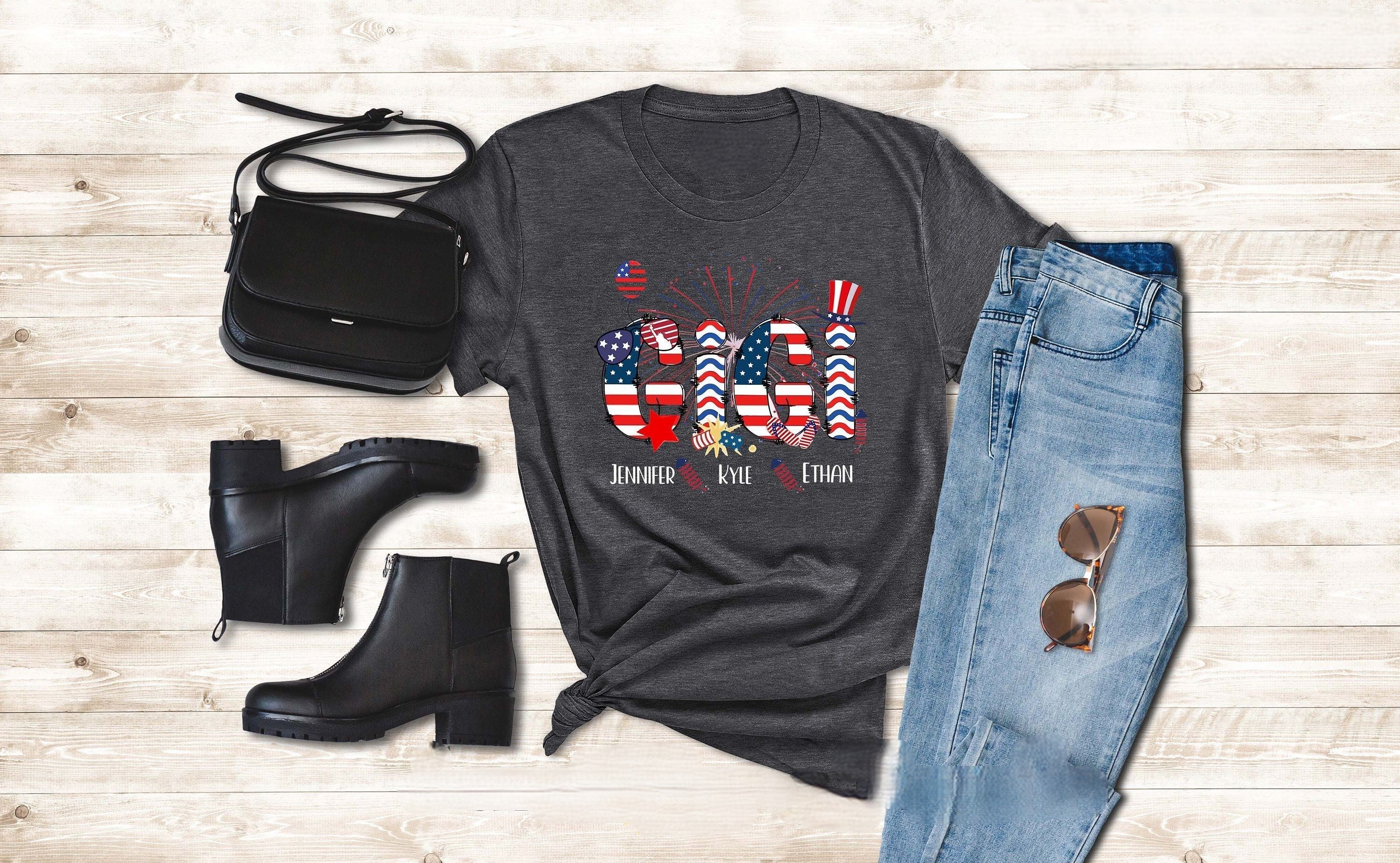 Personalized Patriot Grandma T-shirt