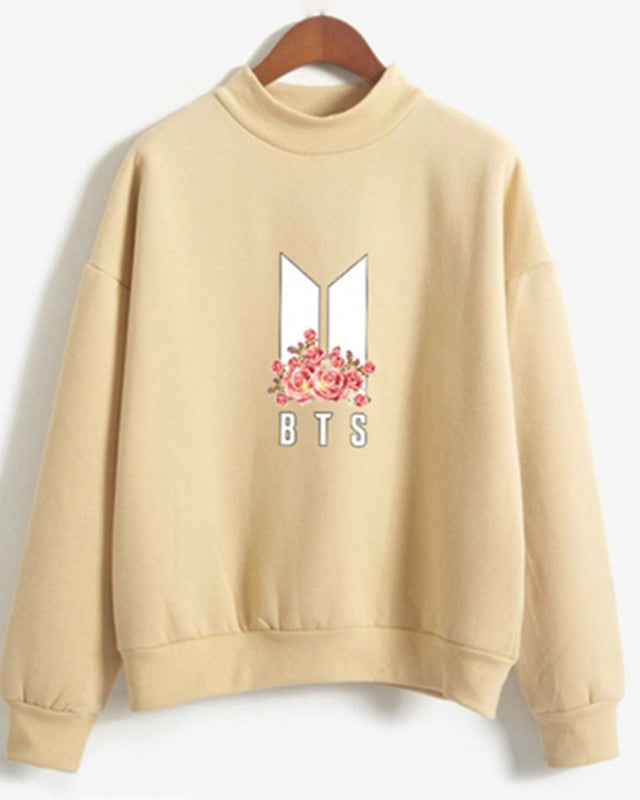 BTS Stylish Floral Printed Sweatshirt