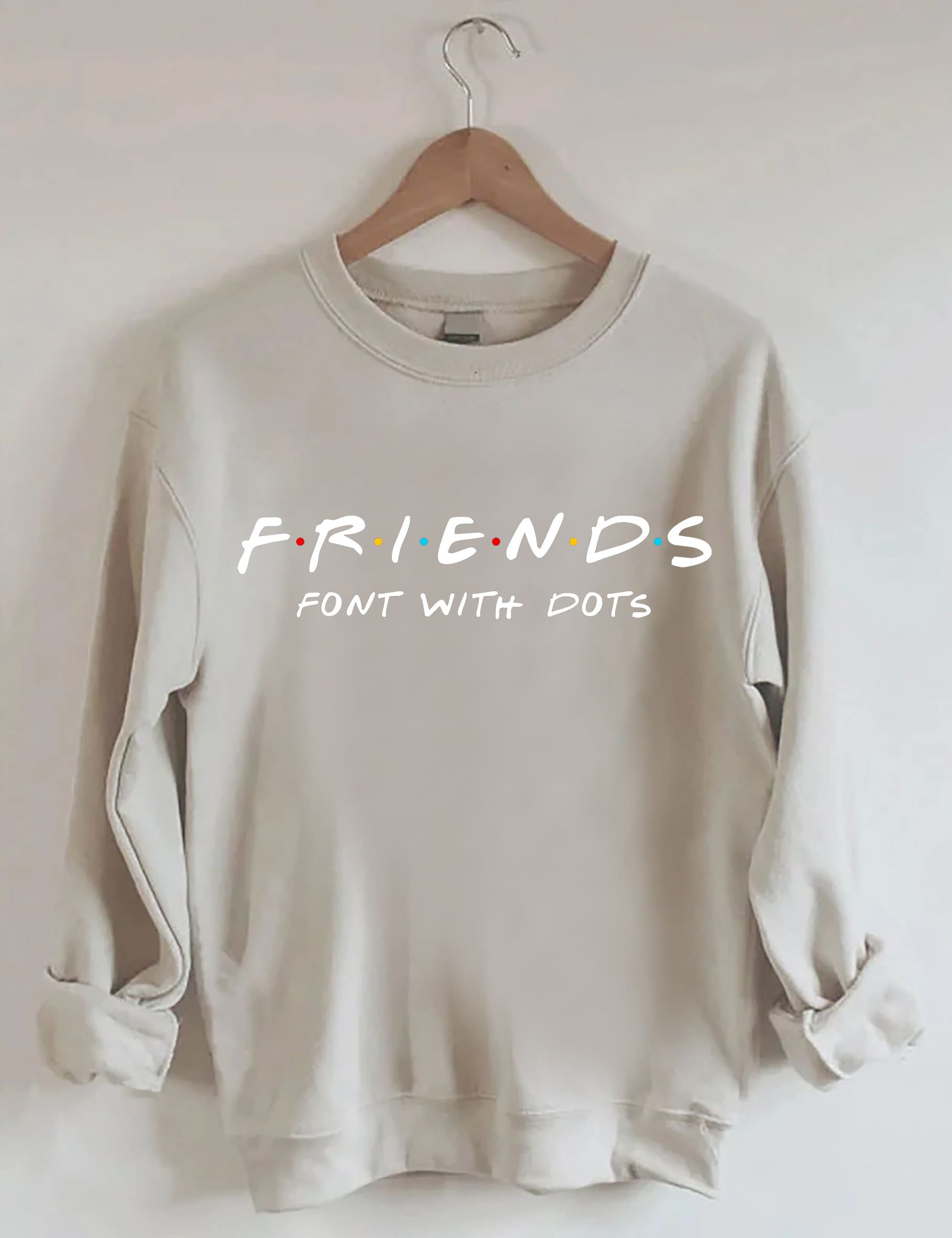 Font with Dots Print Sweatshirt