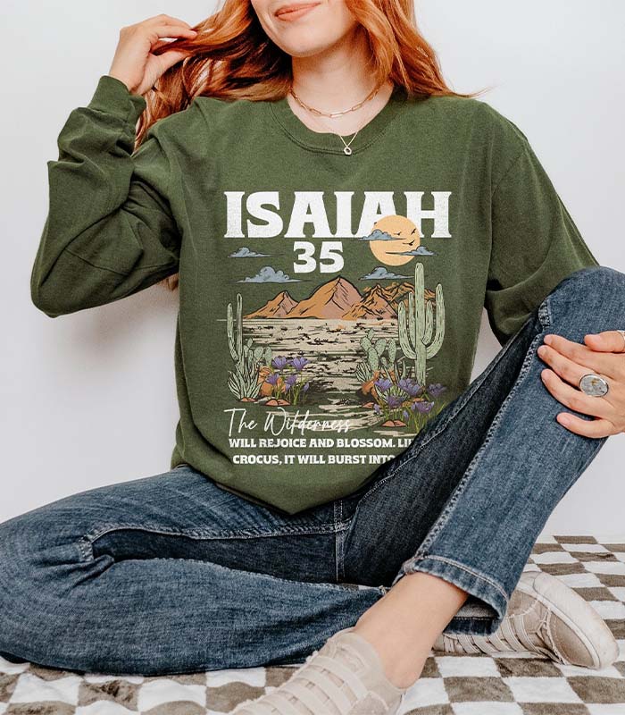Boho Faith Bible Verse Long Sleeve Sweatshirt